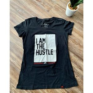 Motivation I AM THE HUSTLE logo black T-shirt